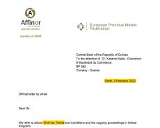 Affaire Affinor-BCRG : La Guinée court toujours derrière ses 3,139 tonnes d'or